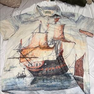 Royaura Hawaiian Men's Nautical Print Shirt XXL gorgeous